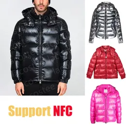 Monclair Mens 재킷 지원 NFC 스캔 패션 복도 재킷 파카 남자 여자 겨울 트렌드 따뜻한 면화 야외 바람에 다운 재킷 클래식 마야 스타일 코트
