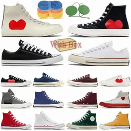 Klasyczne płótno z lat 70. Platforma Buty Casual Buty 1970 Love Black White Men Women Red All For Star Big CDG Eyes Midsole Jam Chuck High R087#