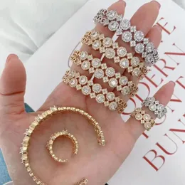 Bangle 3pcs أزياء الذهب مطلي بالفضة الفضية أساور الكفة الزركون سحر الراينستون للنساء المجوهرات