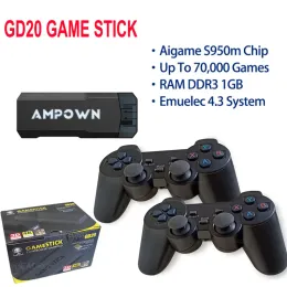 Консоли GD20 Game Stick 4K Оригинальная видеоигра 40000 Jogos 2,4G Беспроводной контроллер Emuelec 4,3 GD20 Retro Games Consola