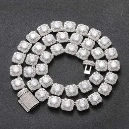 Custom 10Mm Square Cluster Big Moissanite Tennis Chain And Bracelet For Women Men
