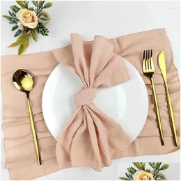 Table Napkin Set Of 50 Cotton Cloth Napkins Gauze Fabric 30X30 Cm Factory Outlet Wedding Decor Everyday Use Dinner Tea Towel Village Dhlvy