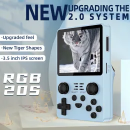 Jogadores RGB20S Retro Handheld Game Console 3.5 polegadas IPSLCD Tela Recarregável Retro Video Game Console para Presentes de Crianças