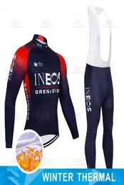 2022 팀 Grenadierineos Winter Cycling Pro Jersey 20D Pants Set MTB 자전거 의류 남성 Ropa Ciclismo 열 양털 긴 자전거 1694718