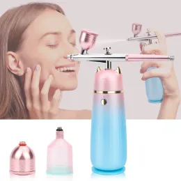 Máquina de 0,3 mm Mini Airbrush com Spray de nano de neblina de compressor USB para arte facial de tinta hiperbárica de injeção de oxigênio Spa Dispositivo doméstico