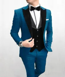 Ternos masculinos pretos, terno casual de casamento, 3 peças, lapela, noivo, smoking, festa formal, vestido de noite, personalização