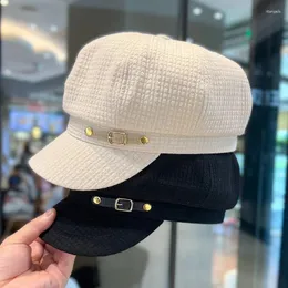Berets Fashion Designer Winter Women Female Retro Boinas Caps For Hats Bonnets Octagonal Sboy Hat