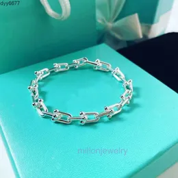 Dicke Kette Hufeisenkette Ineinandergreifender Ring Armreif Galvanik t Tiffanynet-Armband Live-Übertragung Hick D5nh Ql9t