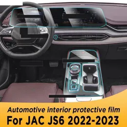 Interiörstillbehör bil för JAC JS6 2024 Center Console Protective Film Gearbox Panel Sticker Anti-Scrath Protection Transparent