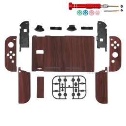 Cases Soft Wooden Design for NS Joy Con Controller Housing with Full Set Buttons Tools DIY Replacement Shell Case for Nintendos Switch