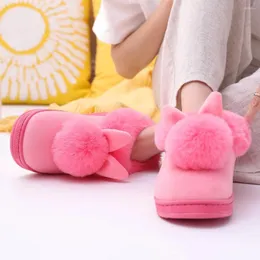 Slippers 2024 Autumn Winter Women Men Cotton Ear Home Indoor Slides Warm Shoes Women'S Cute Plus Plush