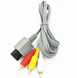 Cabos 100 unidades / lotes 1,8 m Áudio e vídeo AV Composto 3 RCA Cabo para vídeo mais nítido para console Nintendo Wii