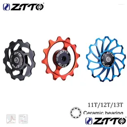 Desviadores de bicicleta Ztto 1 Pcs MTB Bicicleta Desviador Traseiro Jockey Roda Cerâmica Rolamento Pley 11/12 / 13T Cnc Road Guide Rolo Idler Drop Dhwmp