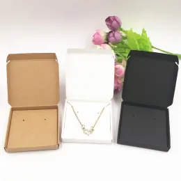 Zurück 50 Set Schmuck Displays Papierkästen für Anhänger/Ohrring/Halskette mit Hüllen Hochzeit Schmuck Set Geschenkverpackungsschachtel 6*6*1 cm