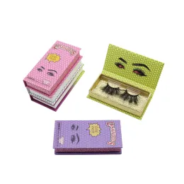 Eyelashes Yellow Lashwood Eyelash Boxes Custom Lashbox Packaging With Logo 100% Handmade Real Mink Hair Eyelashes Vendor Pink LASHWOODS