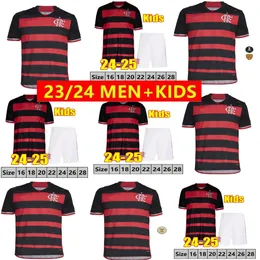 24/25 Flamengo Soccer Jerseys 2024 2025 Football Dorts Men Sets Kids Kit Camisa de Futebol Long Pedro Diego Gerson Gabi Lorran Pulgar Fans