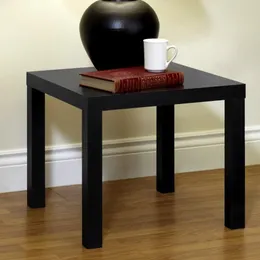 Mesa final Parsons, preta, mesa lateral, design tradicional personalizado, móveis luxuosos para pátio externo