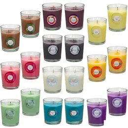 Candele profumate Riduttore di ansia Gelsomino Rosa Vaniglia Bergamotto Fico Lavanda Limone Primavera Stberry Rosmarino A Dhgarden Am2Fw Dr Drop Del Dhqxt