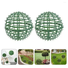 Decorative Flowers Artificial Plant Topiary Ball Support Cage Plastic Trelli Green Grass Sphere Frame Rack Wreath Flower Shelf Holder Home