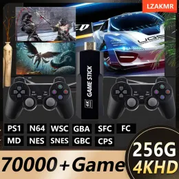 Konsoler Ny GD10 4K HD PSP Home Video 70000+ Games Console Pandora Game Box Two Player Wireless Open Source 3D Game128GB Child's Presents