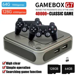 Consoles 2022 Gamebox G7 Retro Video Game Consoles 4K HD TV Game Player Controladores com fio sem fio com 40000/11000 + jogos para PS1 PSP