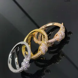 Sse8 Band Rings New Knot Valley Ailing Same Twisted Rope Knot Wrapping Ring for Womens Ring Unique Design for Women Simple and Luxury