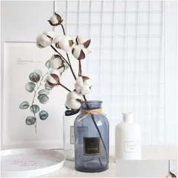 Decorative Flowers Wreaths Cotton Artificial Plants Naturally Dried Floral Branch Diy Gifts Home Wedding Decoration Flower Drop De Dh5Tq