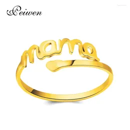 Cluster Rings Heart Love MAMA For Women Men Stainless Steel Open Ring Gold Silver Color Jewelry Birthday Mother's Day Mom
