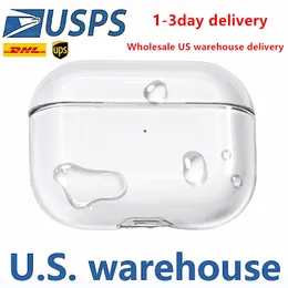 USA Stock wholesale For Airpods Pro 2 Air Pods 3 Earphones Airpod Bluetooth Headphone Accessories Solid Silicone Cute Protective Cover Apple Wireless Charging Case