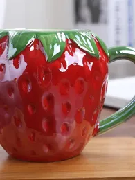 Tassen Kreative süße Haustierfruchtform Keramiktasse Mark Orange Kürbis Büro