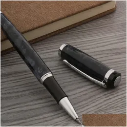 Шариковые ручки оптом Металл Baoer 508 Шариковая ручка Мрамор Черный Серый Канцелярские товары Офисные школьные принадлежности Писать Роллер Drop Dh8Ij
