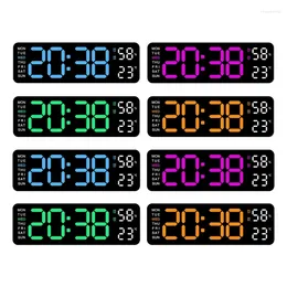 Wall Clocks Modern Digital Clock 8.5Inch LED Alarm With Large Display 3 Level Brightness For Living Room Bedrooms F0T6