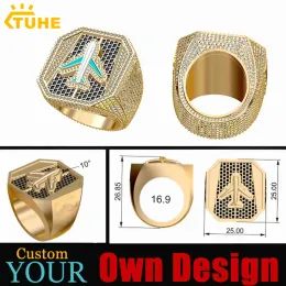 Rings Custom YourOwnDesign Hip Hop Moissanite Ring 925 Silver Custom Made Ring For Men Jewelry