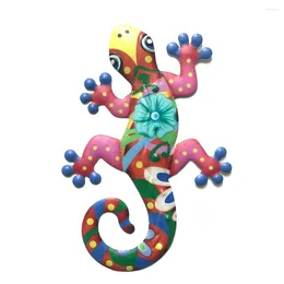 Wall Stickers 2pcs Rustproof Iron Gecko Decoration Metal Lizard Ornament For Home Garden & Posters WWO66