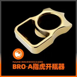 Bro-A Finger Defense Self Tiger CNC scultura fatta a mano apribottiglie da lancio fine all'aperto EDC 309570