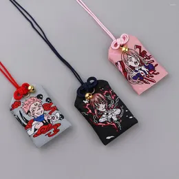 Nyckelringar anime japansk bön broderi omamori be söt hänge nyckelring skydd charm lycklig amulet