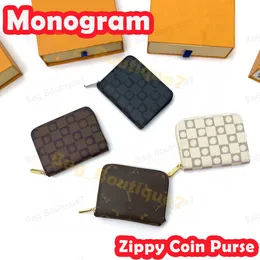 10A مصمم يصيح الفاخرة Zippy Coin Mini المحافظ للرجال والنساء 2024 New 10A Men Wallet Zippy Coin Badlock Money Bag Women Plaid Card Bag مع Box