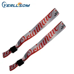 Bracelets YERLLSOM 200PCS/lot Customized Personalized printing logo fabric wristbands bangles for gifts Y061502