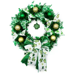 St Patricks Day Wreath St Patrick's Day Decorations Irish Hanging Welcome Sign Decorative with Leprechaun Top Hat and Feet for Porch Wall Window 1221665
