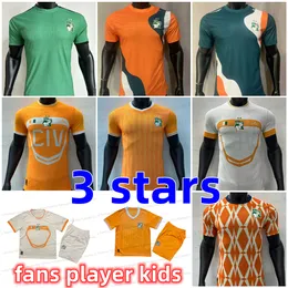 23 24 25 Player fans 3 stars three Soccer Jersey Cote D Ivoire National Team Home Away Ivory Coast DROGBA KESSIE Maillots De Football Men Uniforms African Cup kids set