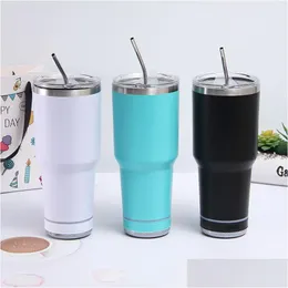Tumblers 30Oz Bluetooth Speaker Tumblers Stainless Steel Vacuum Insated Music Cup Coffee Water Drinking Bottle With Wireless Drop Deli Otg53