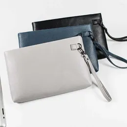 Wallets PU Leather Briefcase Lychee Pattern Mobile Phone Bag Male Handbags Zipper Clutch Business Coin Purse Men Long