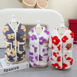 Dog Apparel Flower Coat Jacket Pet Clothes Velvet Fashion Clothing Dogs Super Small Cute Chihuahua Print Autumn Winter Red Boy Mascotas