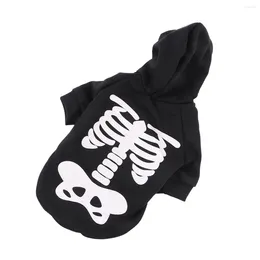 Dog Apparel Costume Cotton Hoodies Cat Clothes Glowing Puppy Long Sleeve Shirt For Party Dressup Po Props Daily Wearing ( Black Size )