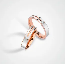 Кольца Обручальные кольца по индивидуальному заказу, ширина 4 мм, покрытие из розового золота, лента из карбида вольфрама, инкрустация камнями CZ, размер 512, можно выгравировать номер/букву