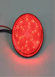 Riflettori a LED rossi con lenti rosse Luce freno rotonda Universale per camion per auto moto4532422