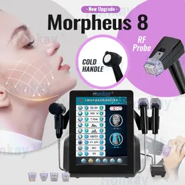 업그레이드 된 3 개 핸들 콜드 해머 morpheus 8 RF 마이크로 바늘 주름 제거 피부 강화 장치를 갖춘 분수 RF 마이크로 니들 의료 뷰티 머신