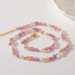 Colares Bohemia Colar de margarida artesanal para mulheres Miyuki Breads White Pearls Charker Collares de Moda 2022 Mujer para Casamento