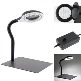 Bordslampor WLKS-608 110V / 220V förstoringsglas Ljushet Lätt skrivbordslampa med 15x och 40 LED-belysning för att läsa belysning