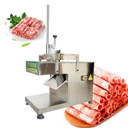フルオートマチック商業的なステンレス鋼冷凍肉スライサーラムビーフカッターベーコンハムランチョンミートカットアンドローリング